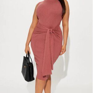 FASHION NOVA Ayla Sleeveless Sweater Midi Dress - Marsala 1X